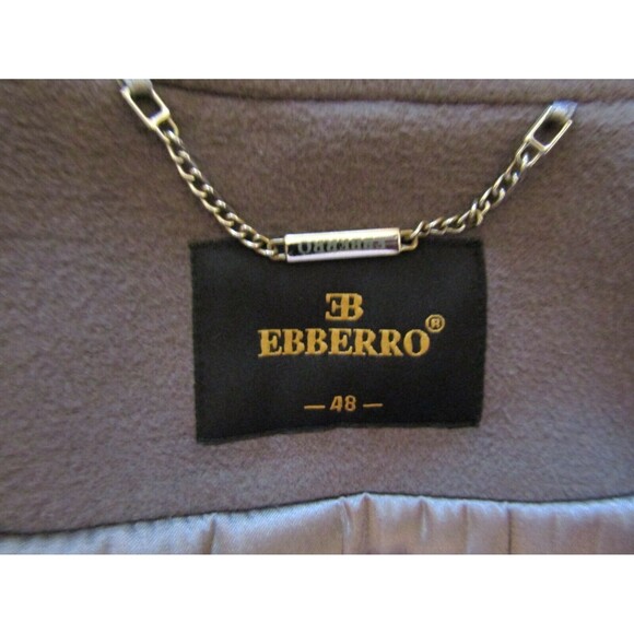 EBBERRO Vintage Taupe Wool Jacket Mink Collar Sequined Trim Satin Lined SZ 16 - Picture 8 of 8